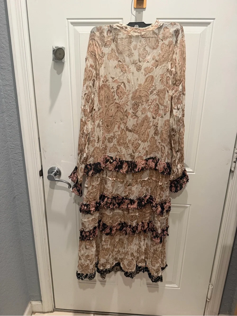 Hemant & Nandita Black Luana Maxi Dress in Georgette - Picture 3 of 4